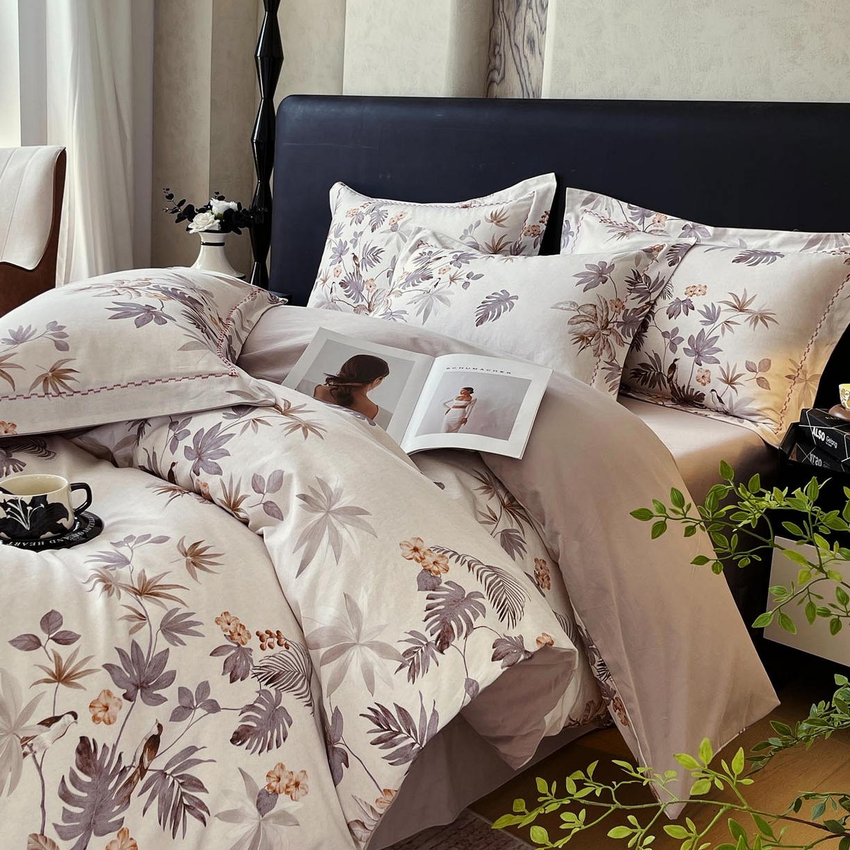 91家纺网 家纺一手货源 找家纺 慕希家纺 2025新款疆大白全棉纯棉加厚生态磨毛四件套 知画-香槟