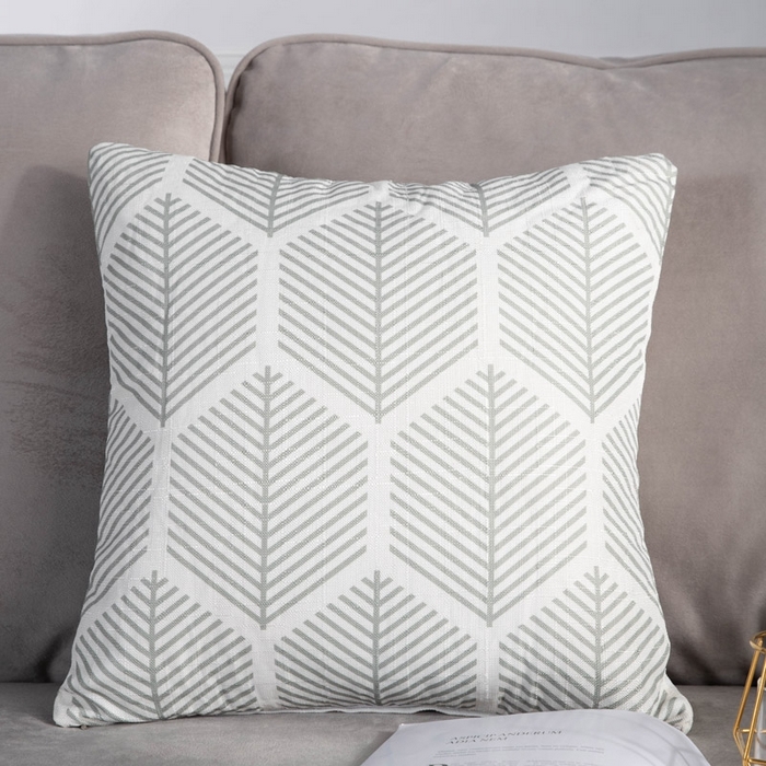 91家纺网 家纺一手货源 找家纺 新奇异 2025新款竹节麻抱枕靠垫 （支持定制） 树叶