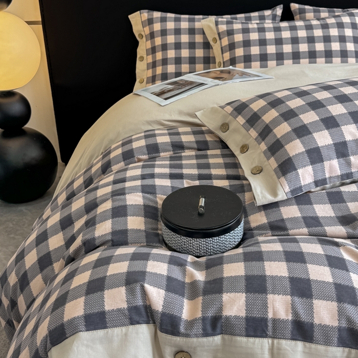 91家纺网 家纺一手货源 找家纺 慕希家纺 2025新款全棉纯棉轻奢加厚磨毛纽扣款四件套 乐享