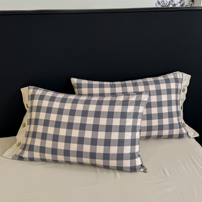 91家纺网 家纺一手货源 找家纺 慕希家纺 2025新款全棉纯棉轻奢加厚磨毛纽扣款四件套 乐享