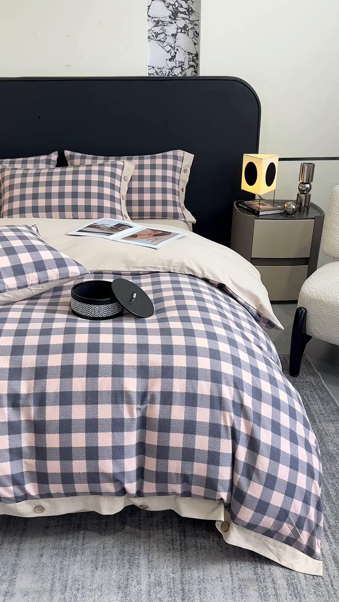 91家纺网 家纺一手货源 找家纺 慕希家纺 2025新款全棉纯棉轻奢加厚磨毛纽扣款四件套 乐享