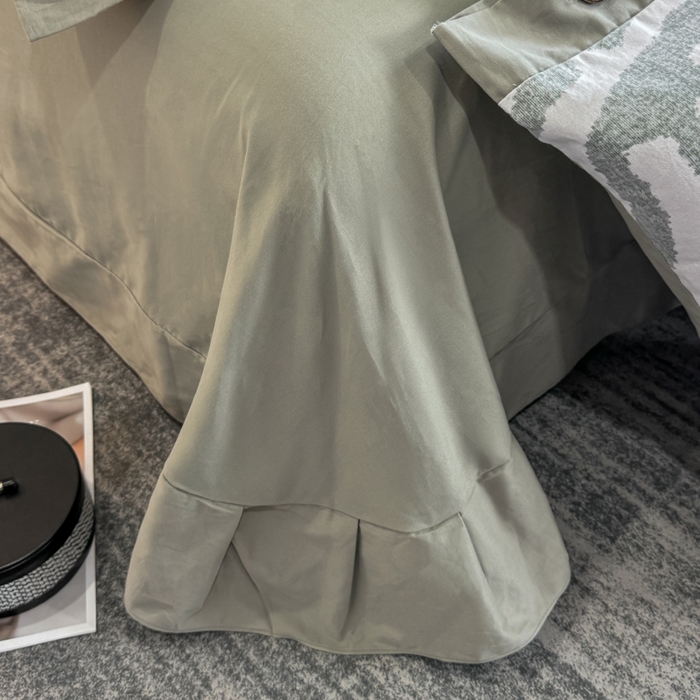 91家纺网 家纺一手货源 找家纺 慕希家纺 2025新款全棉纯棉轻奢加厚磨毛纽扣款四件套 马德里-绿