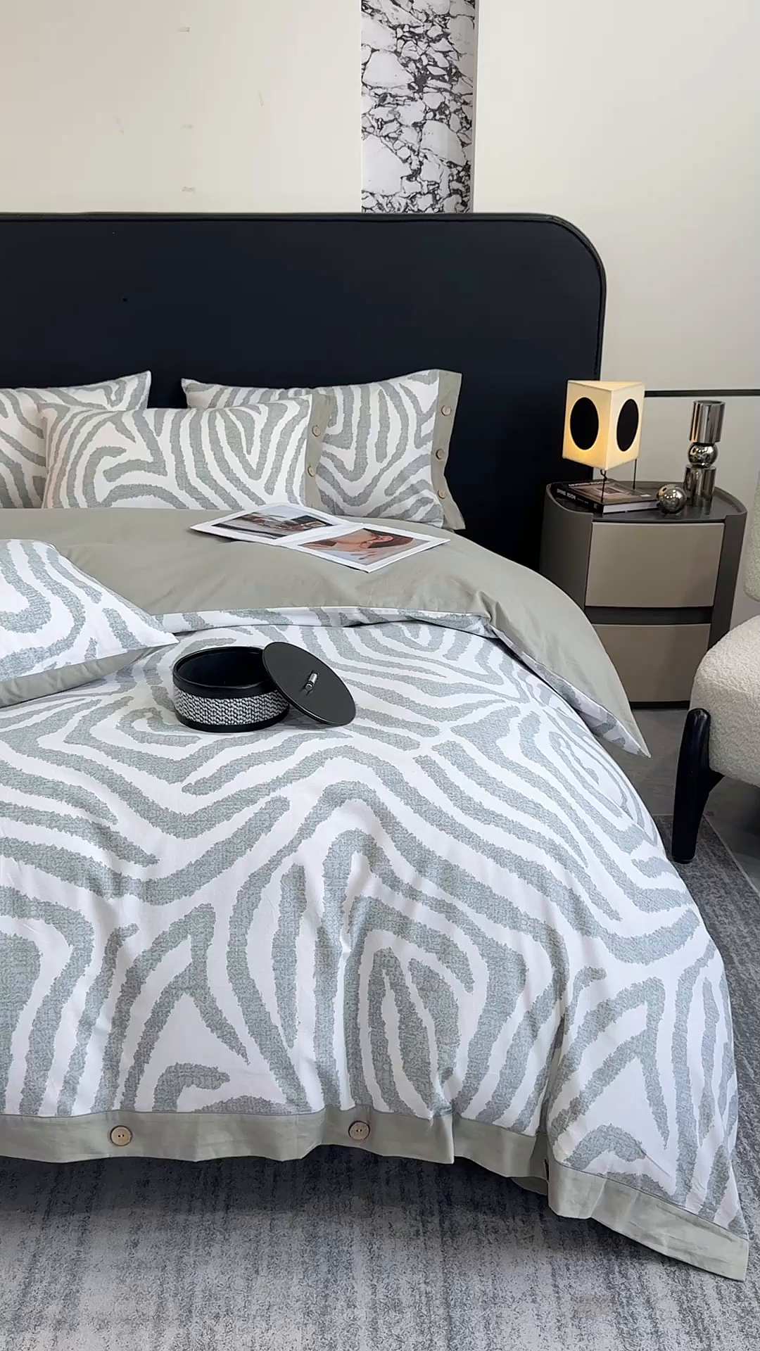 91家纺网 家纺一手货源 找家纺 慕希家纺 2025新款全棉纯棉轻奢加厚磨毛纽扣款四件套 马德里-绿