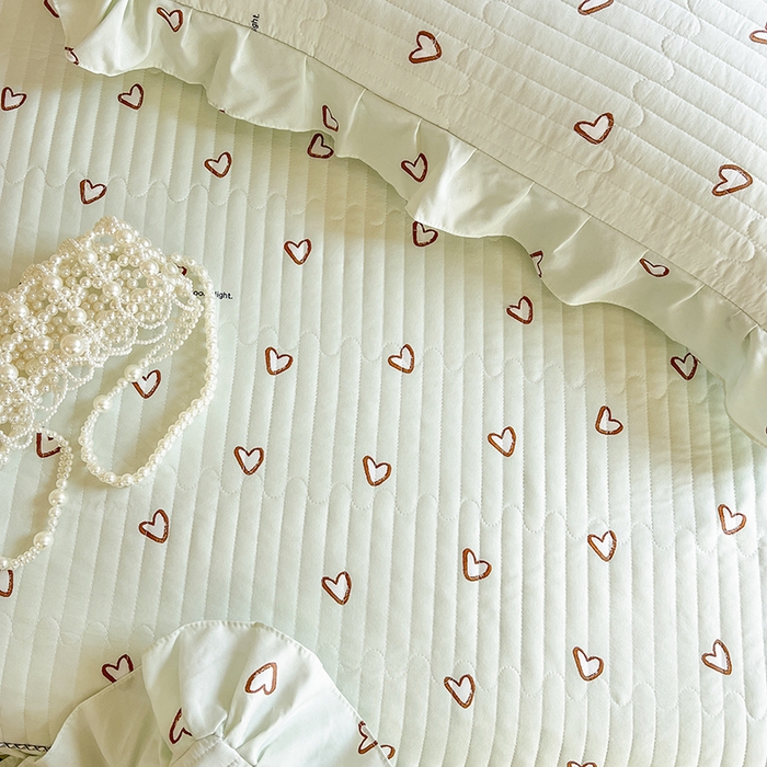 91家纺网 家纺一手货源 找家纺 网红馆（ck家纺）2025新款针织印花床裙四件套 薄荷甜心