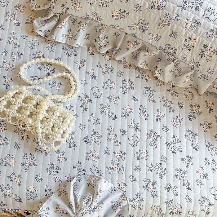 91家纺网 家纺一手货源 找家纺 网红馆（ck家纺）2025新款针织印花床裙四件套 春序