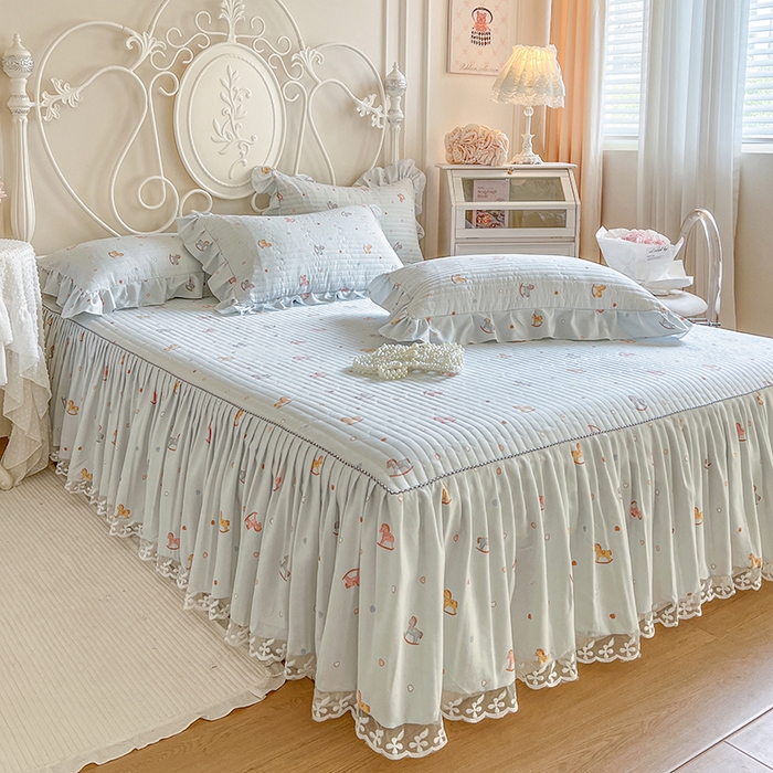 91家纺网 家纺一手货源 找家纺 网红馆（ck家纺）2025新款针织印花床裙四件套 小木马