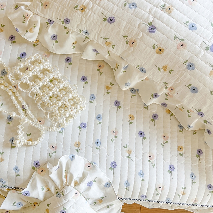 91家纺网 家纺一手货源 找家纺 网红馆（ck家纺）2025新款针织印花床裙四件套 优朵