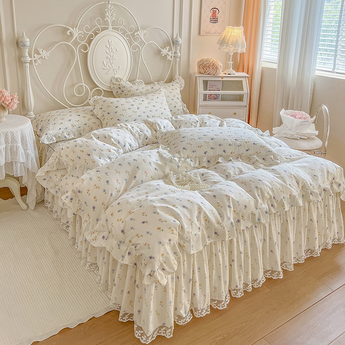 91家纺网 家纺一手货源 找家纺 网红馆（ck家纺）2025新款针织印花床裙四件套 优朵