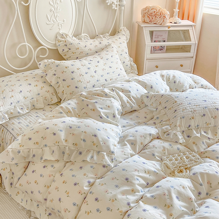 91家纺网 家纺一手货源 找家纺 网红馆（ck家纺）2025新款针织印花床裙四件套 优朵