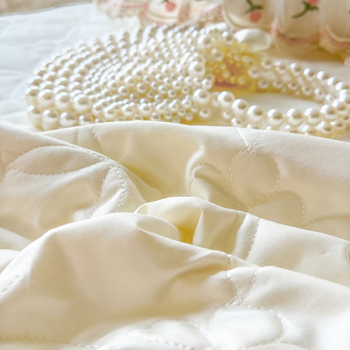 91家纺网 家纺一手货源 找家纺 麒豆豆 2025新款全棉蕾丝边床裙款床笠-晨暮花间 晨暮花间-米色