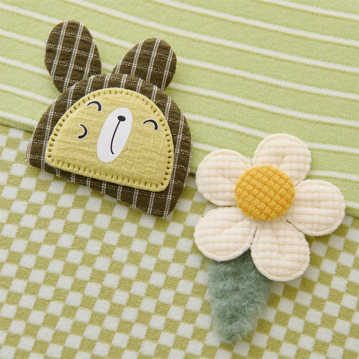 91家纺网 家纺一手货源 找家纺 大熊枕芯 2025新款童趣儿童款记忆枕面包枕头枕芯 花小兔-绿 30x50cm/只