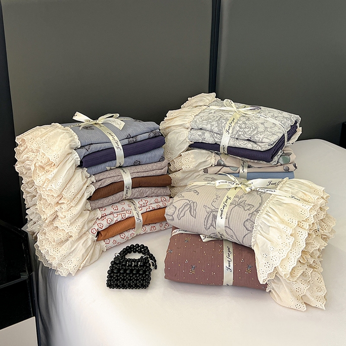 亨通家纺 2025新款原麻镂空宽花边四件套-花卉系列 组合图仅供展示