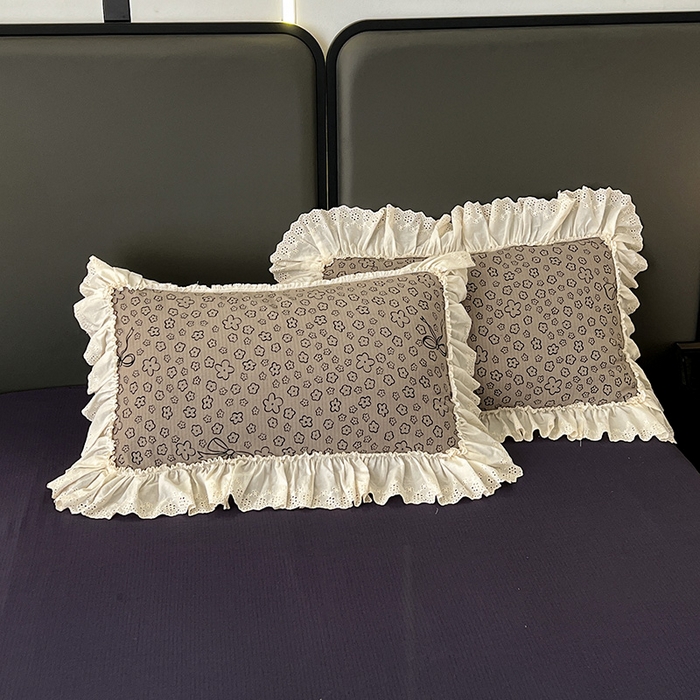 91家纺网 家纺一手货源 找家纺 亨通家纺 2025新款原麻镂空宽花边四件套-花卉系列 蝴蝶结花-蓝