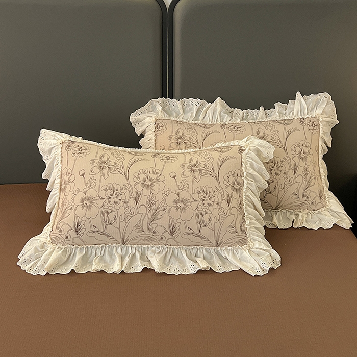 91家纺网 家纺一手货源 找家纺 亨通家纺 2025新款原麻镂空宽花边四件套-花卉系列 花蔓织梦