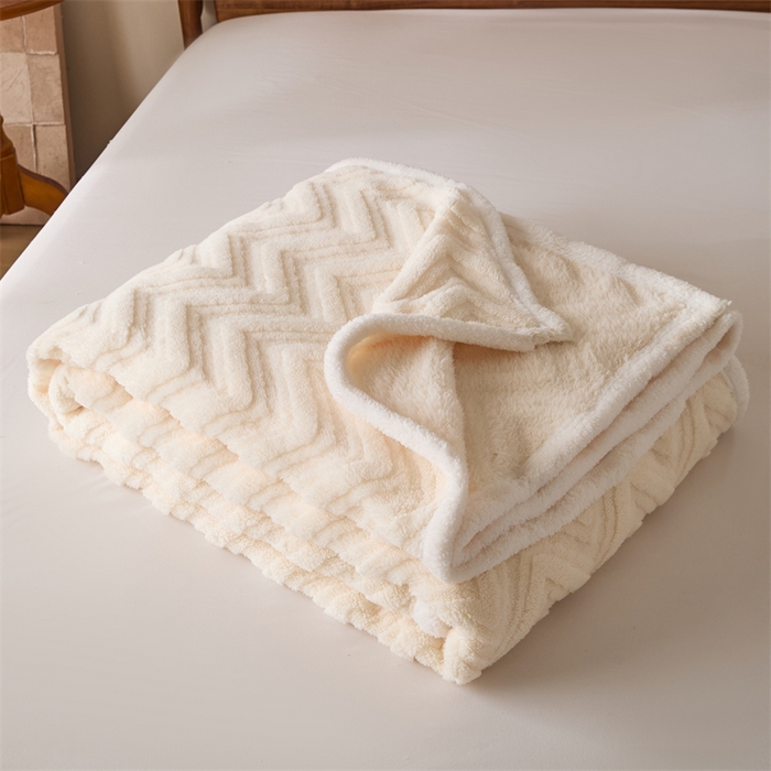 91家纺网 家纺一手货源 找家纺 梵心家纺 2025新款塔芙绒三层提花毛毯舒棉绒剪花双面毯子盖毯320g高克重毛毯-直播跨境电商 香草米