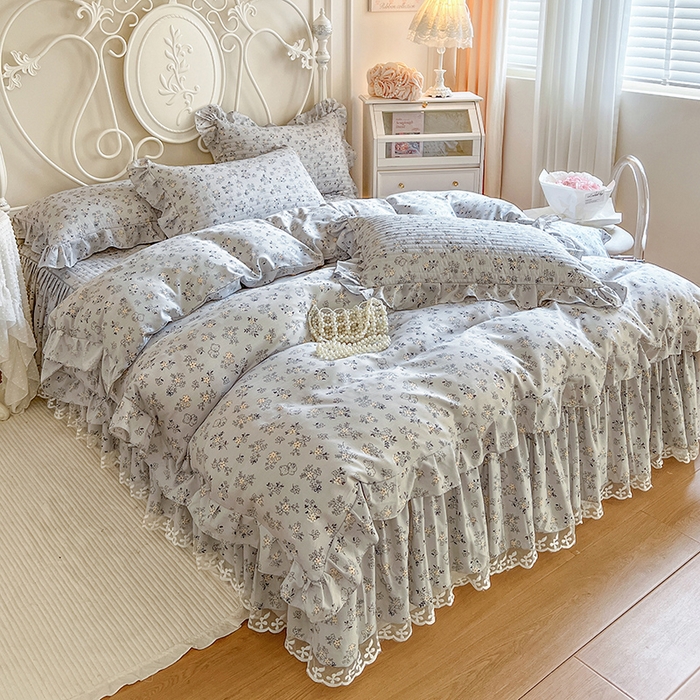 91家纺网 家纺一手货源 找家纺 网红馆2025新款针织印花单床裙 春序