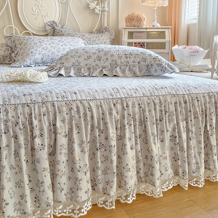 91家纺网 家纺一手货源 找家纺 网红馆2025新款针织印花单床裙 春序