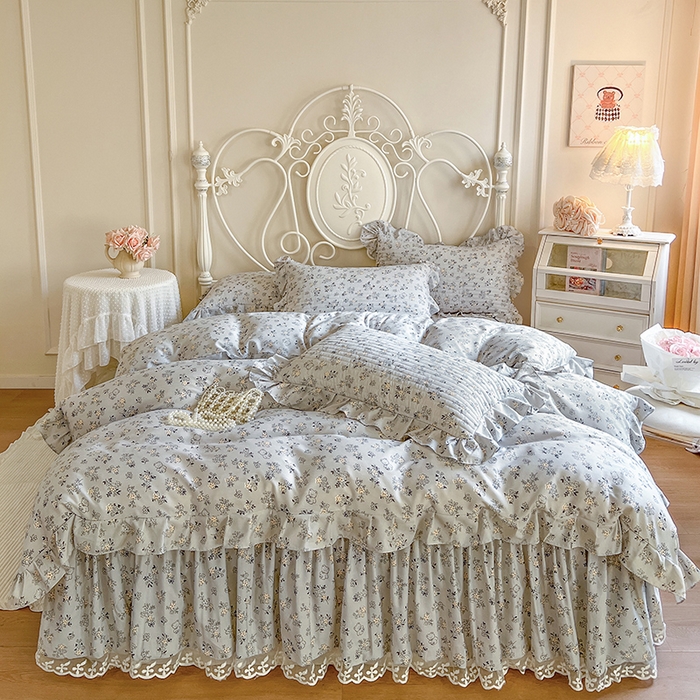 91家纺网 家纺一手货源 找家纺 网红馆2025新款针织印花单床裙 春序