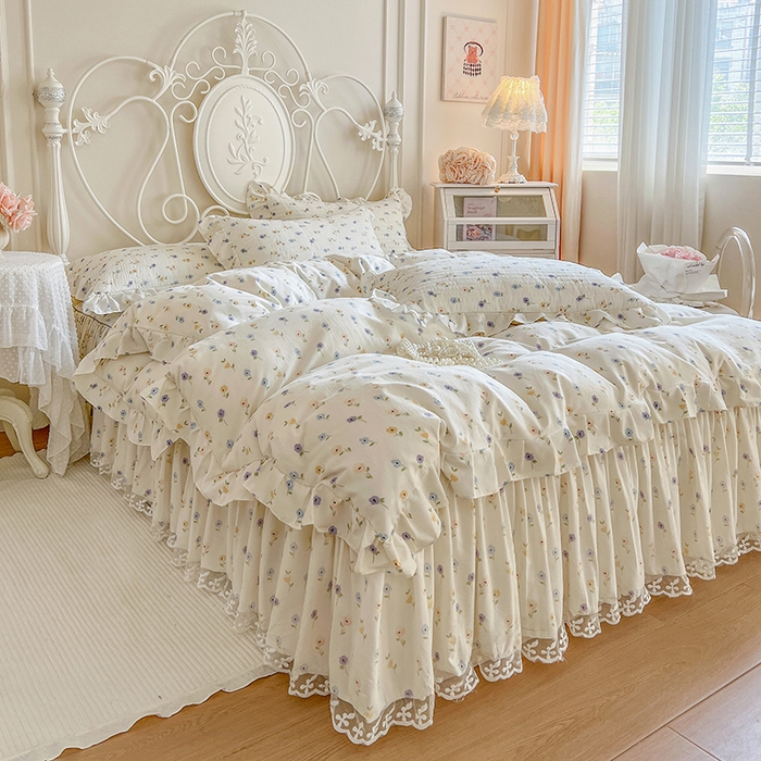 91家纺网 家纺一手货源 找家纺 网红馆2025新款针织印花单床裙 优朵