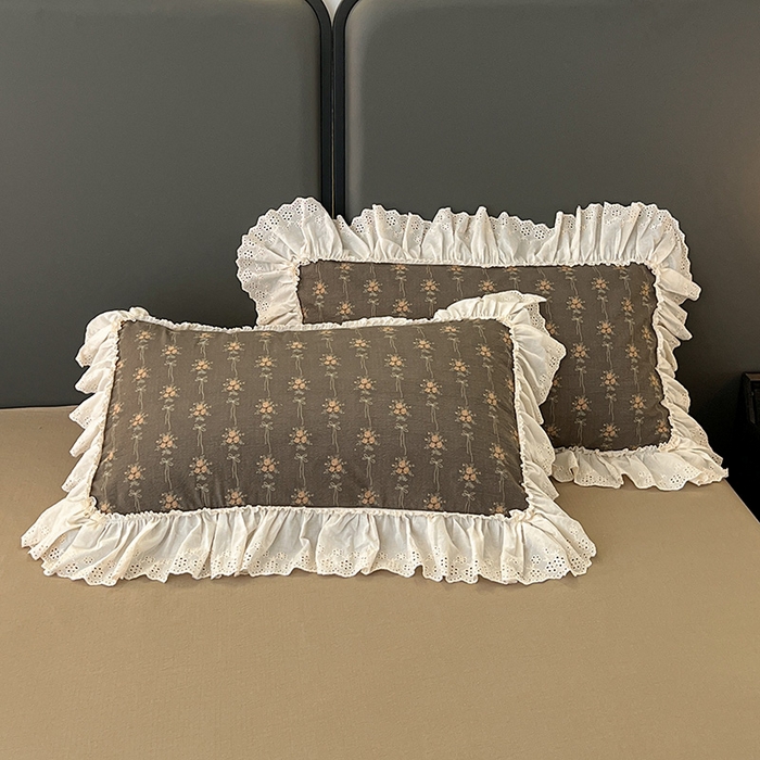 91家纺网 家纺一手货源 找家纺 亨通家纺 2025新款原麻镂空宽花边四件套-花卉系列 暮花眠曲