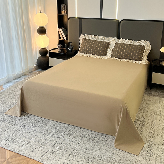 91家纺网 家纺一手货源 找家纺 亨通家纺 2025新款原麻镂空宽花边四件套-花卉系列 暮花眠曲