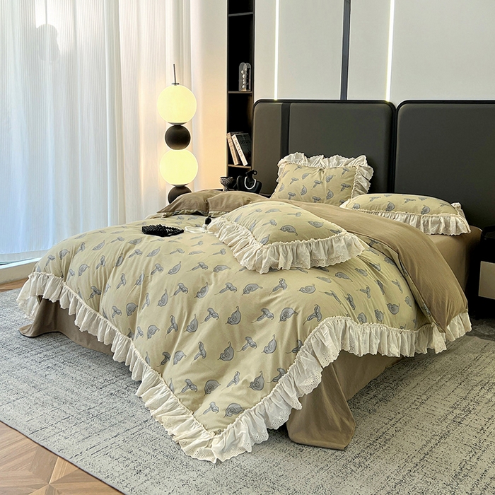 91家纺网 家纺一手货源 找家纺 亨通家纺 2025新款原麻镂空宽花边四件套-花卉系列 柔梦漫歌