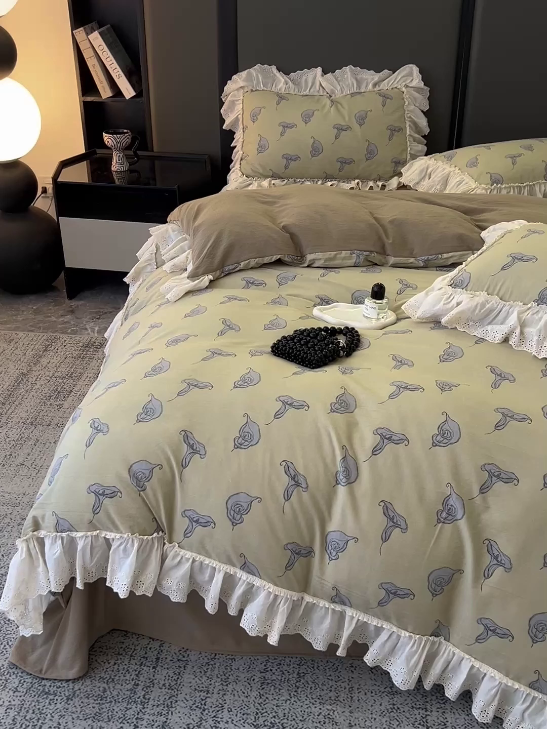 91家纺网 家纺一手货源 找家纺 亨通家纺 2025新款原麻镂空宽花边四件套-花卉系列 柔梦漫歌