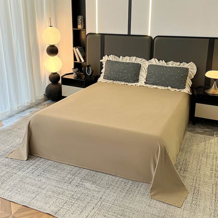 91家纺网 家纺一手货源 找家纺 亨通家纺 2025新款原麻镂空宽花边四件套-花卉系列 碎花絮语-灰