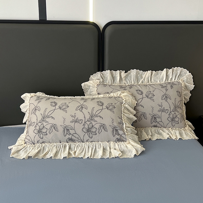 91家纺网 家纺一手货源 找家纺 亨通家纺 2025新款原麻镂空宽花边四件套-花卉系列 一帘幽梦-蓝