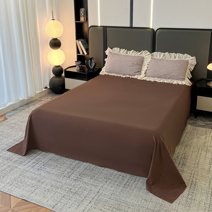 91家纺网 家纺一手货源 找家纺 亨通家纺 2025新款原麻镂空宽花边四件套-花卉系列 紫灰花韵