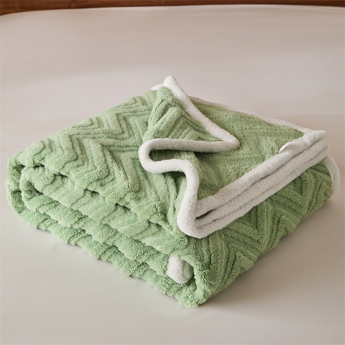 91家纺网 家纺一手货源 找家纺 （总）梵心家纺 2025新款塔芙绒三层提花毛毯舒棉绒剪花双面毯子盖毯320g高克重毛毯-直播跨境电商