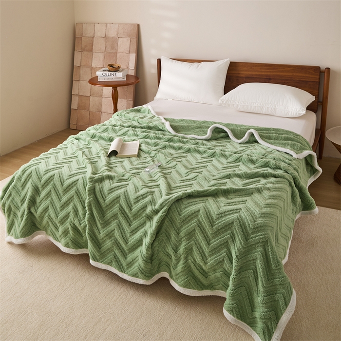 91家纺网 家纺一手货源 找家纺 （总）梵心家纺 2025新款塔芙绒三层提花毛毯舒棉绒剪花双面毯子盖毯320g高克重毛毯-直播跨境电商