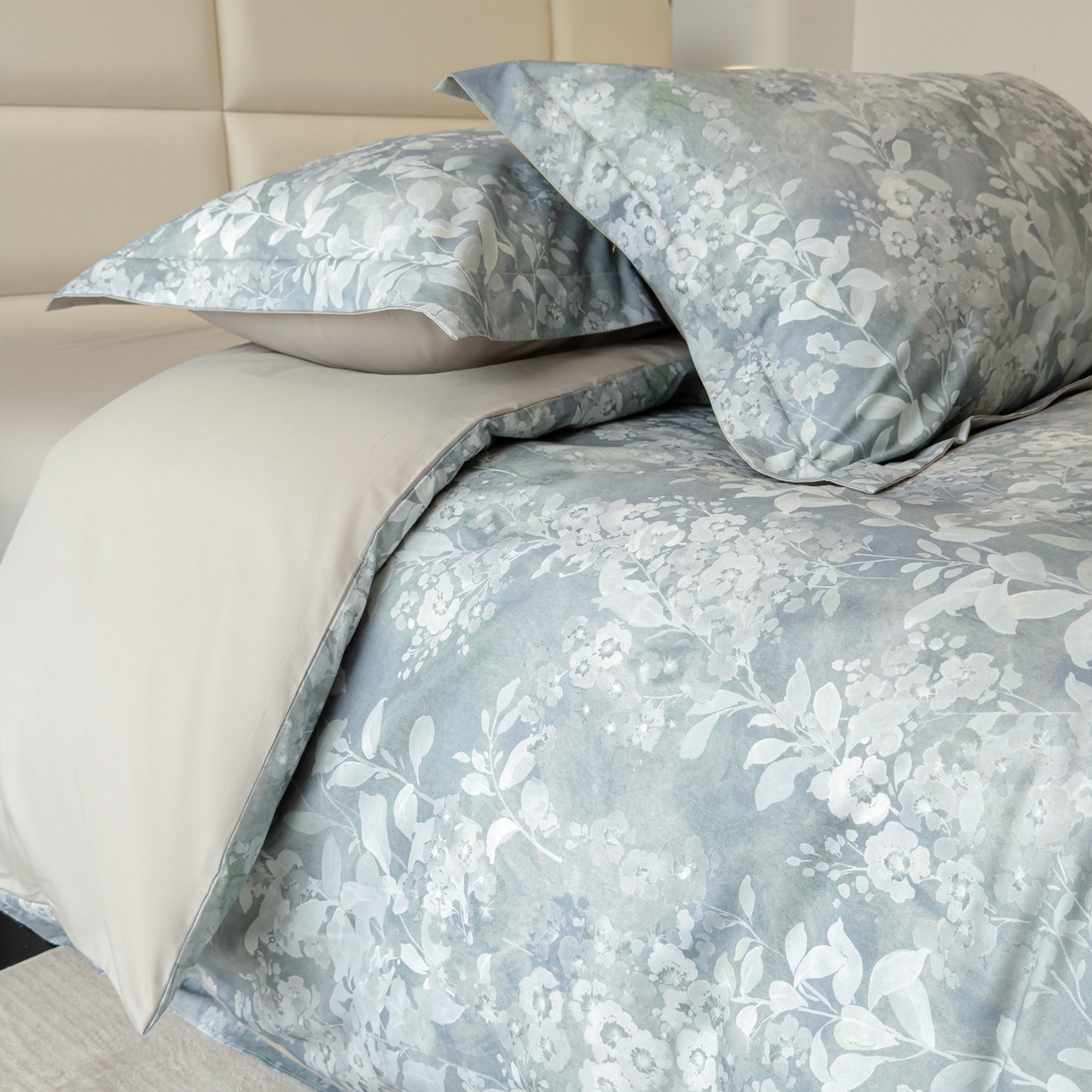 91家纺网 家纺一手货源 找家纺 （总）洺兰家居 2025新款高支高密轻奢数码印花四件套长绒棉纯棉四件套