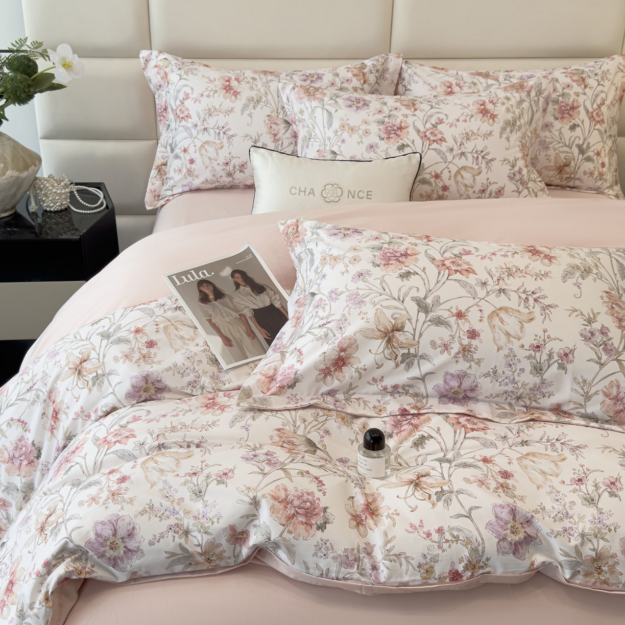 91家纺网 家纺一手货源 找家纺 （总）洺兰家居 2025新款高支高密轻奢数码印花四件套长绒棉纯棉四件套