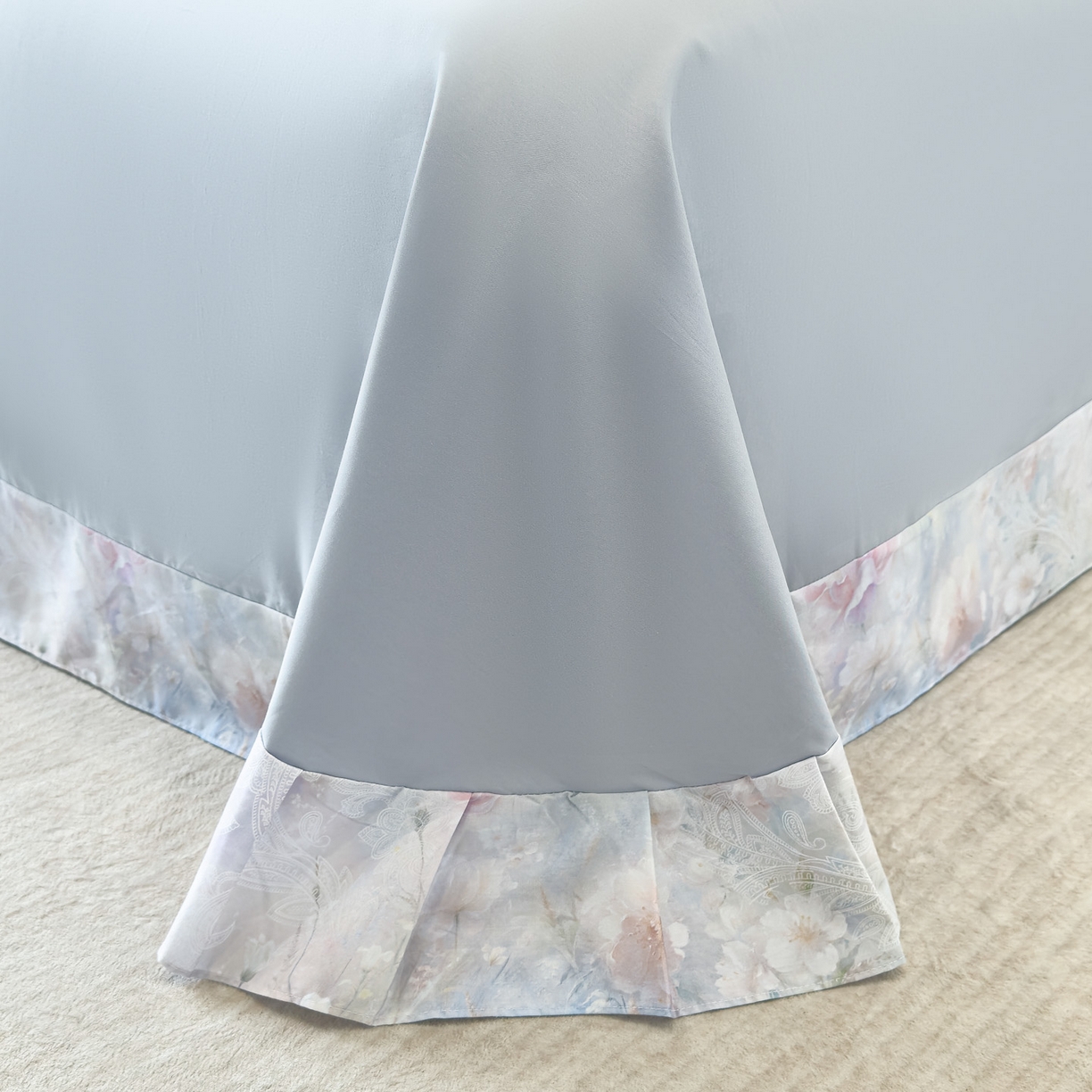 91家纺网 家纺一手货源 找家纺 洺兰家居 2025新款高支高密轻奢数码印花四件套长绒棉纯棉四件套 椿山絮-兰