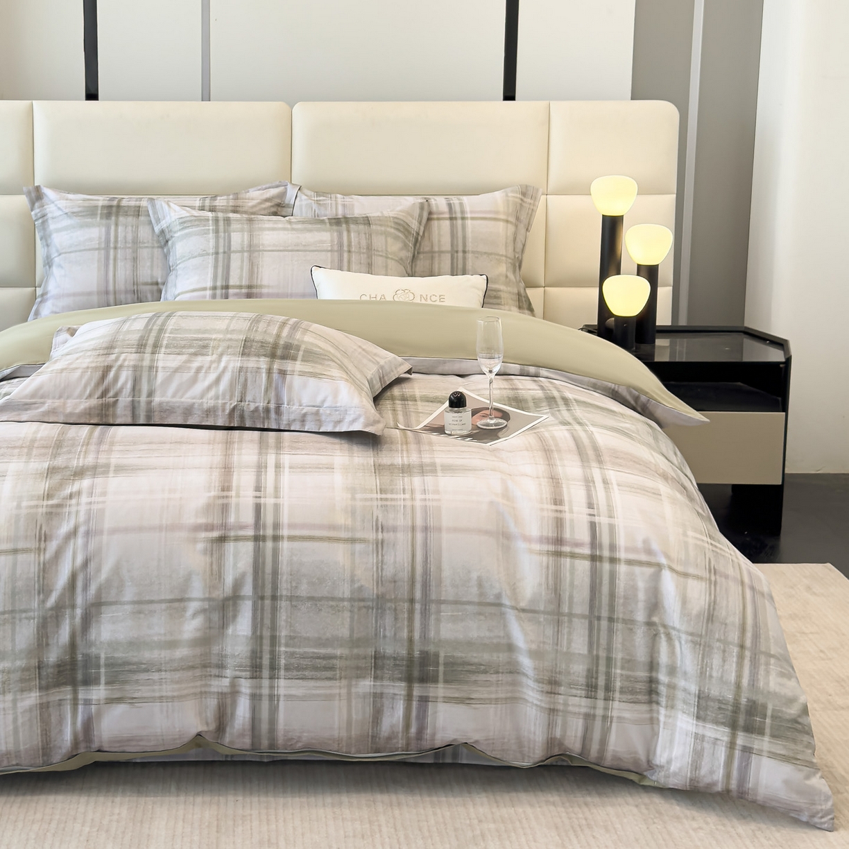 91家纺网 家纺一手货源 找家纺 洺兰家居 2025新款高支高密轻奢数码印花四件套长绒棉纯棉四件套 歌谣