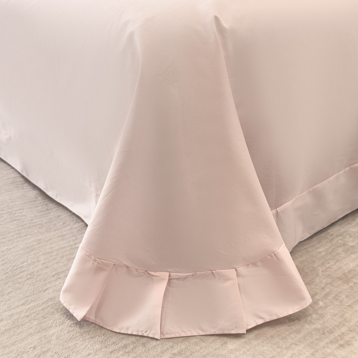 91家纺网 家纺一手货源 找家纺 洺兰家居 2025新款高支高密轻奢数码印花四件套长绒棉纯棉四件套 锦予-粉