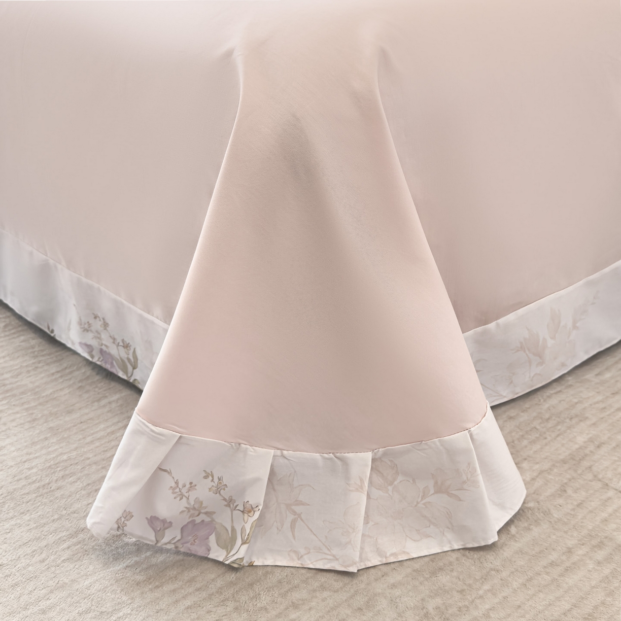 91家纺网 家纺一手货源 找家纺 洺兰家居 2025新款高支高密轻奢数码印花四件套长绒棉纯棉四件套 鹿哩-粉