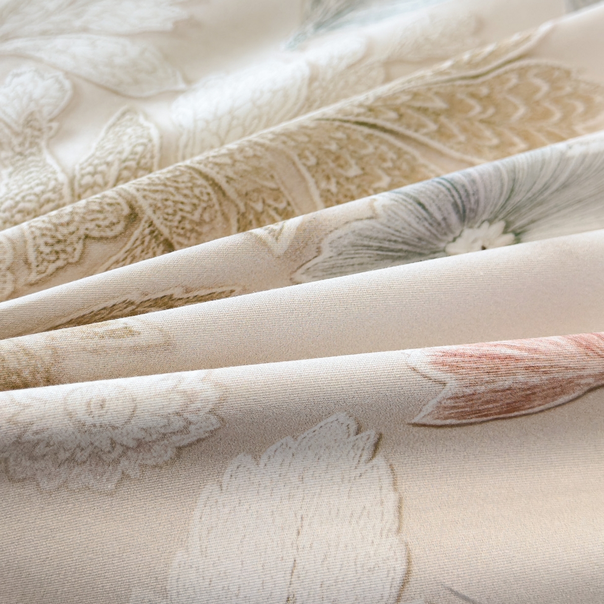 91家纺网 家纺一手货源 找家纺 洺兰家居 2025新款高支高密轻奢数码印花四件套长绒棉纯棉四件套 之简-绿