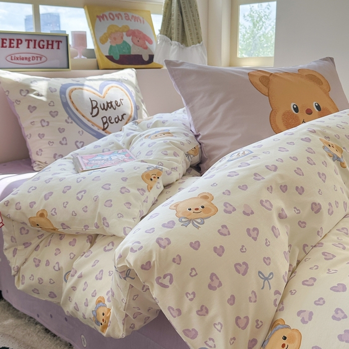 91家纺网 家纺一手货源 找家纺 （总）觅糖家纺 2025新款开学季40支13370全棉纯棉斜纹四件套