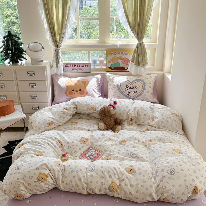 91家纺网 家纺一手货源 找家纺 （总）觅糖家纺 2025新款开学季40支13370全棉纯棉斜纹四件套