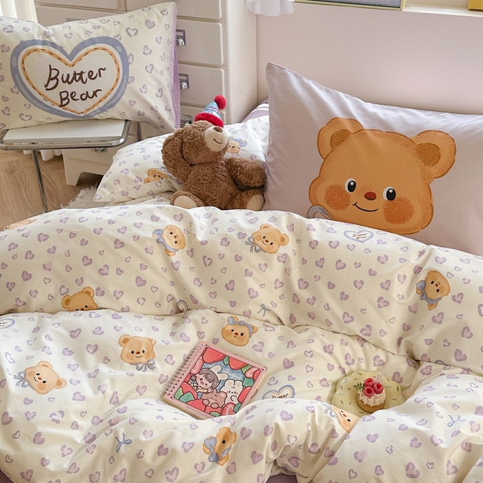 91家纺网 家纺一手货源 找家纺 （总）觅糖家纺 2025新款开学季40支13370全棉纯棉斜纹四件套