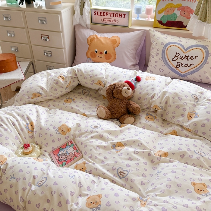 91家纺网 家纺一手货源 找家纺 （总）觅糖家纺 2025新款开学季40支13370全棉纯棉斜纹四件套