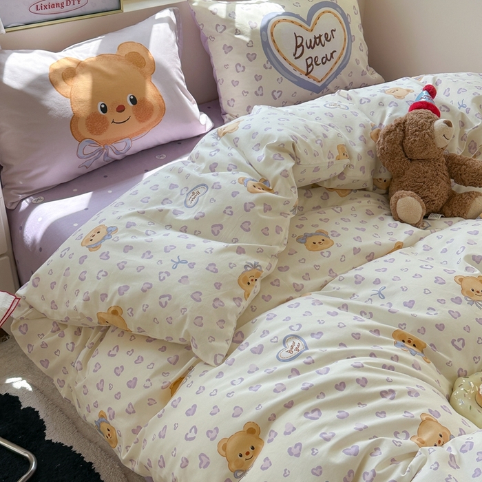 91家纺网 家纺一手货源 找家纺 （总）觅糖家纺 2025新款开学季40支13370全棉纯棉斜纹四件套