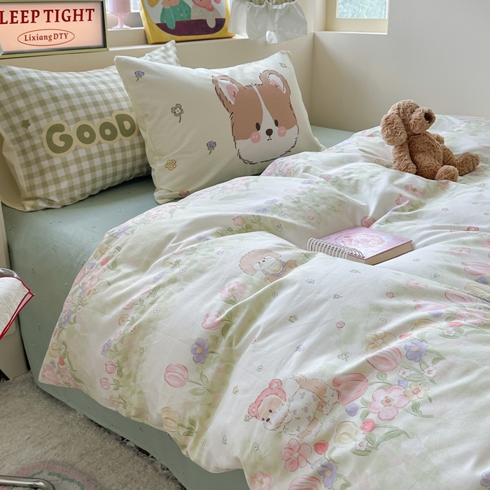 91家纺网 家纺一手货源 找家纺 （总）觅糖家纺 2025新款开学季40支13370全棉纯棉斜纹四件套