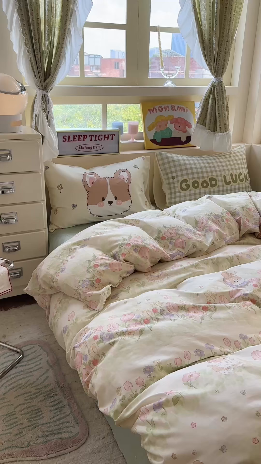 91家纺网 家纺一手货源 找家纺 觅糖家纺 2025新款开学季40支13370全棉纯棉斜纹四件套 春日小狗