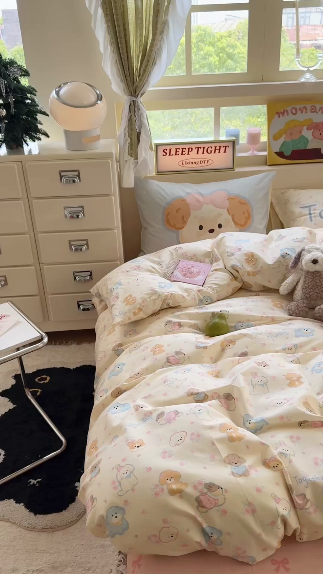 91家纺网 家纺一手货源 找家纺 觅糖家纺 2025新款开学季40支13370全棉纯棉斜纹四件套 奶油泰迪