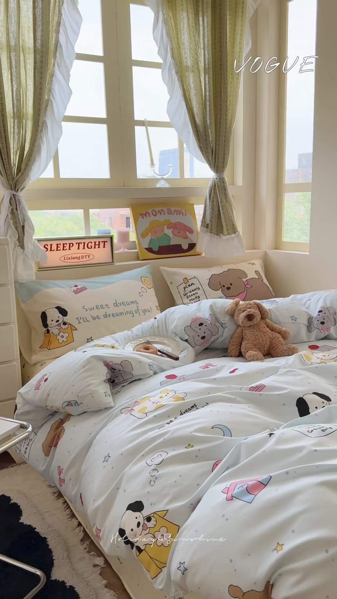 91家纺网 家纺一手货源 找家纺 觅糖家纺 2025新款开学季40支13370全棉纯棉斜纹四件套 皮皮狗-兰