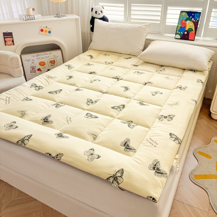 91家纺网 家纺一手货源 找家纺 魅图家纺 2025新款A类云朵棉印花棉花软床垫床褥子 蝶恋舞