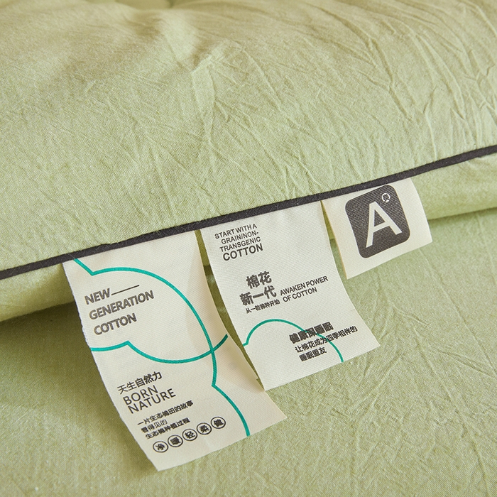 91家纺网 家纺一手货源 找家纺 熙宴家纺 2025新款水洗棉嵌绳款100%新疆棉花被 豆绿